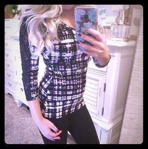 Plaid lace Top